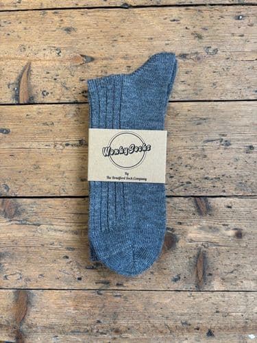 Large Grey Wool Sock  11+ UK