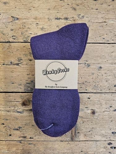 Purple Terry Foot - Medium Wool Socks