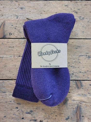 Purple Terry Foot Socks - Extra Small (3-5UK)