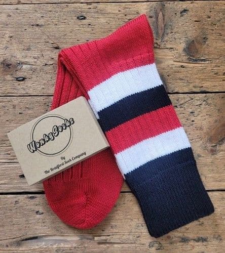 Red Stripe Medium Wool Socks