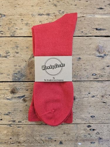 Red - Thin - Large Wool Socks (Loose top)