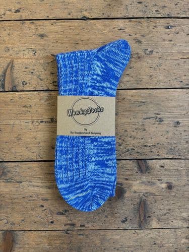 Wonky Blue Marl Large Wool Sock