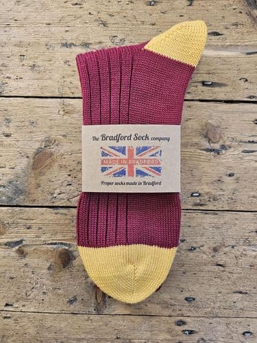 Wool Socks - Claret & Amber - Machine Washable