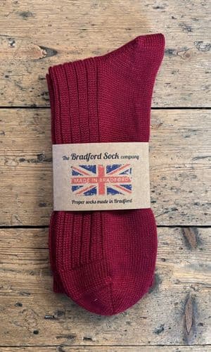 Wool Socks - Claret - Machine Washable