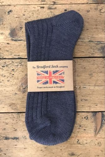 Wool Socks - Denim - Machine Washable.
