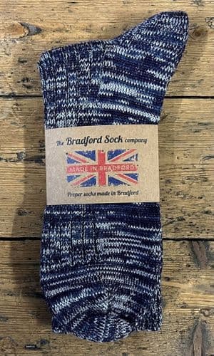 Wool Socks - Denim, Stone and Purple Marl - Machine Washable