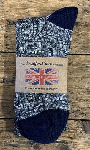 Wool Socks - Navy, Grey and Brown Marl - Machine Washable