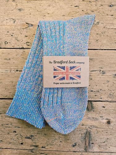 Wool Socks - Turquoise, Pink & Yellow Socks - Machine Washable