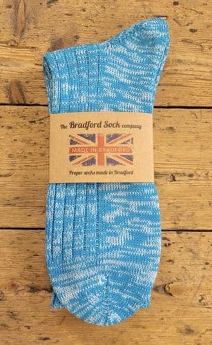 Wool Socks - Turquoise & White - Machine Washable