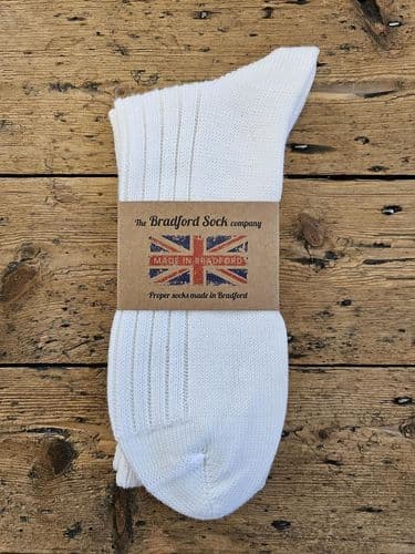 Wool Socks - White - Machine Washable.