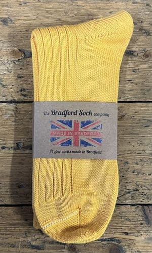 Wool Socks - Yellow with White Toe - Machine Washable