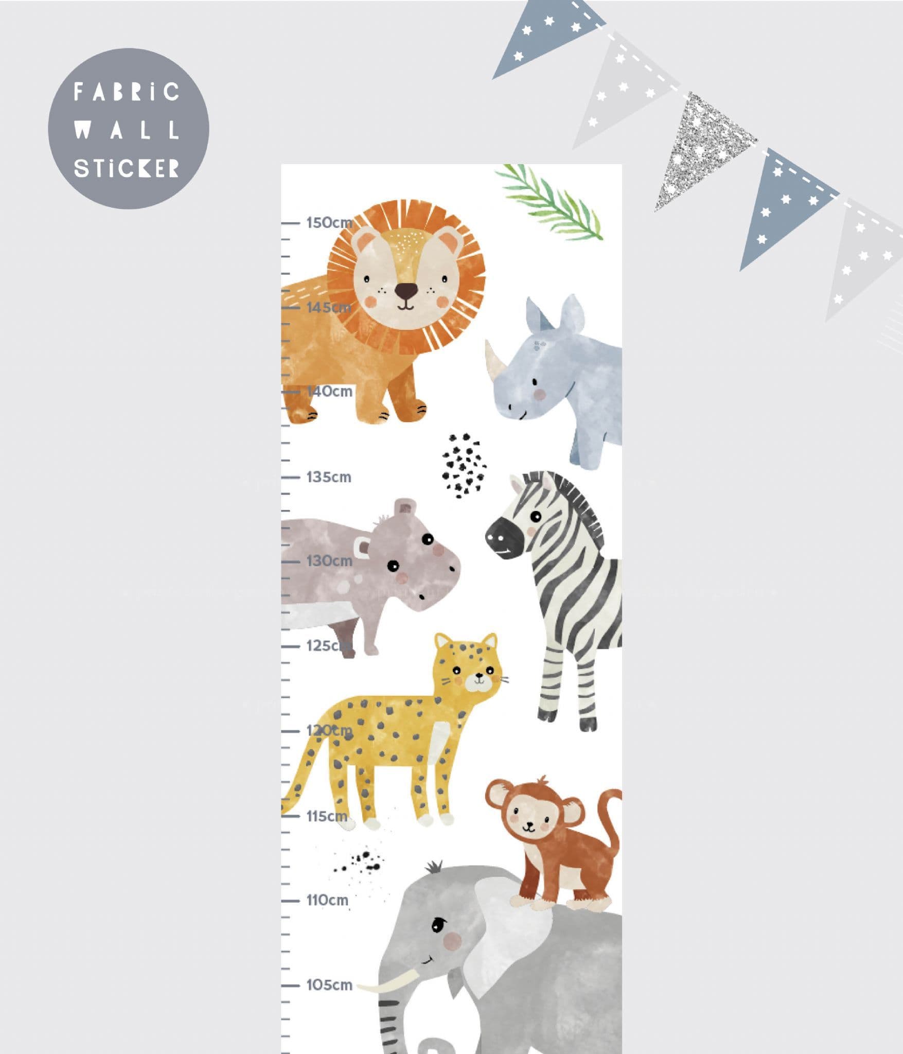 Safari Animal height chart Children s growth chart