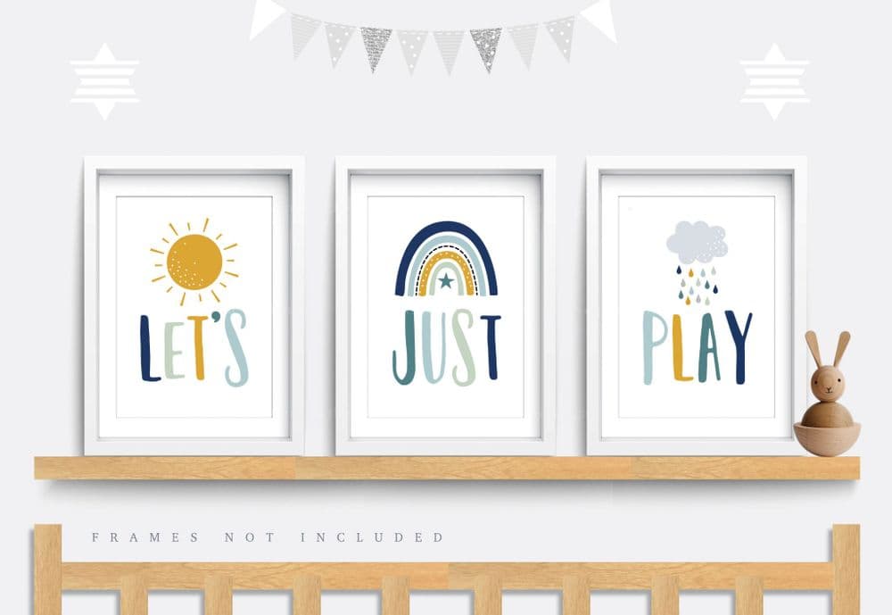 Set of 3 Let s just play prints