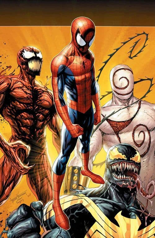 AMAZING SPIDER-MAN/VENOM: DEATH SPIRAL #1 TYLER KIRKHAM EXCLUSIVE ORANGE VIRGIN VARIANT