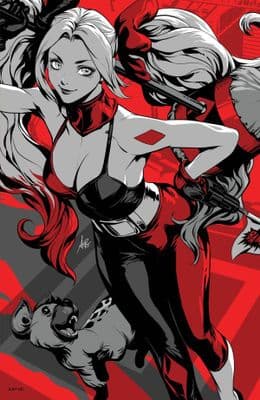 Harley Quinn: Black + White + Redder #1 Cover F Stanley Artgerm Lau Virgin Foil Variant