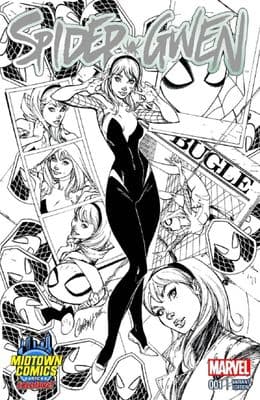 Spider-Gwen #1 Midtown Comics Black & White Variant