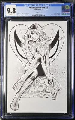 The Amazing Spider-Man #25 1:50 Greg Land Black & White Virgin Variant CGC 9.8