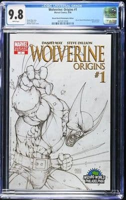 Wolverine: Origins #1 Wizard World Philadelphia 2006 Michael Turner Sketch Variant CGC 9.8