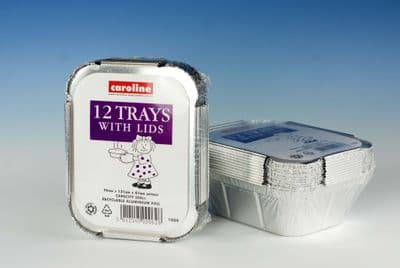 Caroline Foil Trays With Lids - Mini, Pack 12