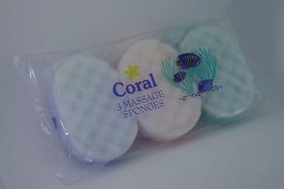 Coral Massage Sponge - Pack 3