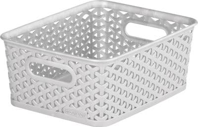 Curver Nestable Rattan Basket - 4L Grey