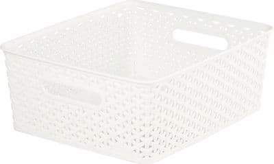 Curver Nestable Rattan Basket Vintage White - 13L