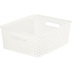 Curver Nestable Rattan Basket Vintage White - 4L