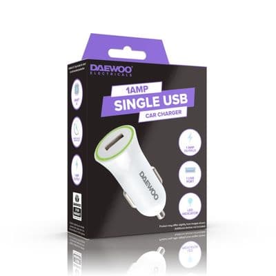 Daewoo Single USB Car Charger - 1A
