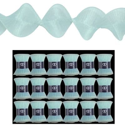 Davies Products 10cm Ruffle Ribbon - 2.7m Ice