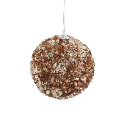 Davies Products Bauble 10cm - Rose Pearl