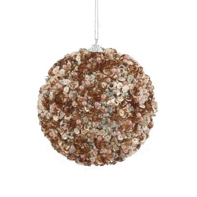 Davies Products Bauble 12cm - Rose Pearl