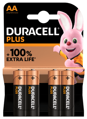 Duracell Plus Power Batteries - AA - Pack 4