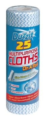 Duzzit Multi Purpose Cloths On A Roll - 25 Pack