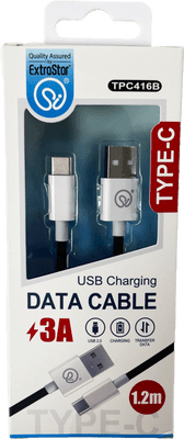 Extrastar Type C Charging Data Cable 1.2m - Black