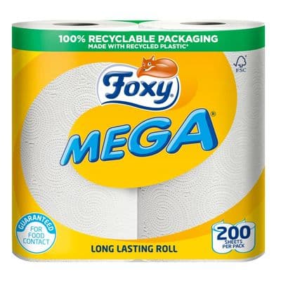 Foxy Mega Kitchen Roll - Twin Pack