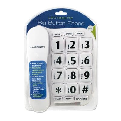 Lectrolite Jumbo Button Phone - White