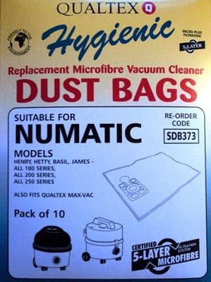 Numatic Henry AS200 Microfibre Bags - Pack of 10