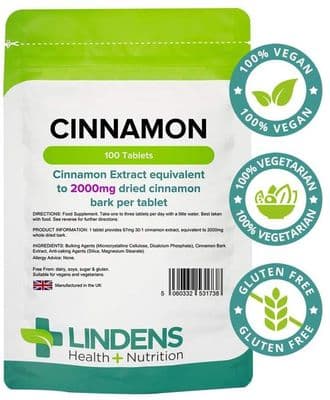 Cinnamon 2000mg Tablets (100 Tabs)