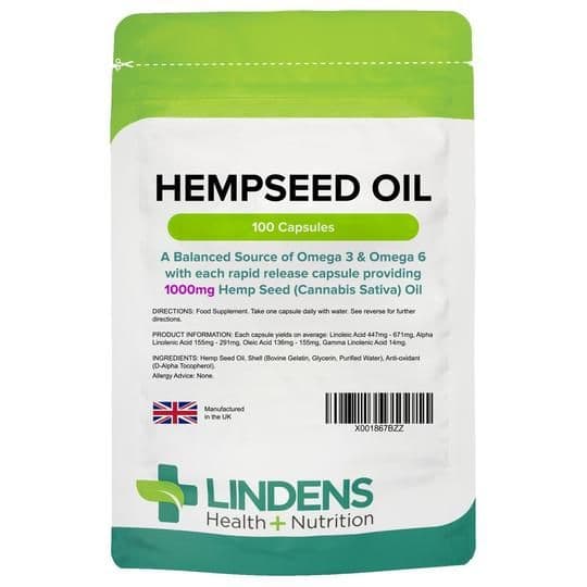 Hempseed Oil 1000mg, 100 x Capsules