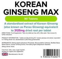 Korean Ginseng MAX 3125mg Tablets