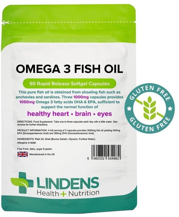Lindens Omega 3 Fish Oil (30% DHA-EPA)  Capsules 