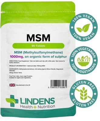 MSM (methylsulfonylmethane) 1000mg, x 90 Tablets