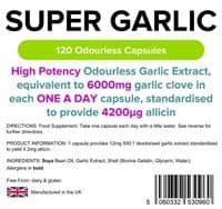 Super Garlic 6000mg  (Odourless) Capsules
