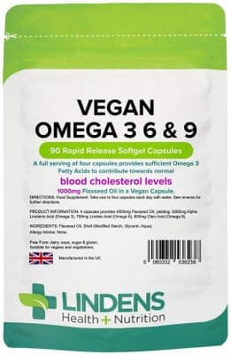 Vegan Omega 3 6 & 9 1000mg Capsules (90 Capsules)