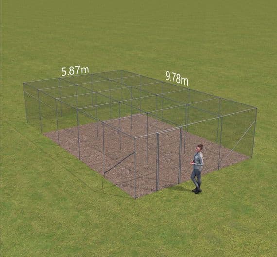 Fruit cage  5.87m wide x 9.78m long x 2.14 high. (3 Bay x 5 Bay)
