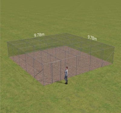Fruit cage  9.78m wide x 9.78m long x 2.14 high. (5 Bay x 5 Bay)