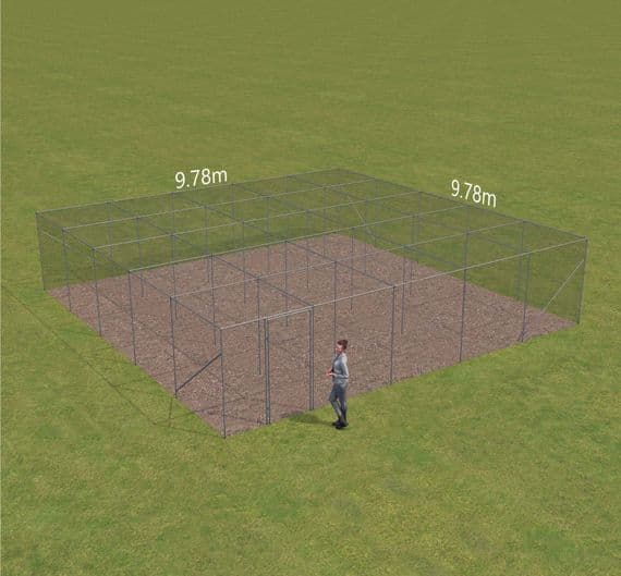 Fruit cage  9.78m wide x 9.78m long x 2.14 high. (5 Bay x 5 Bay)