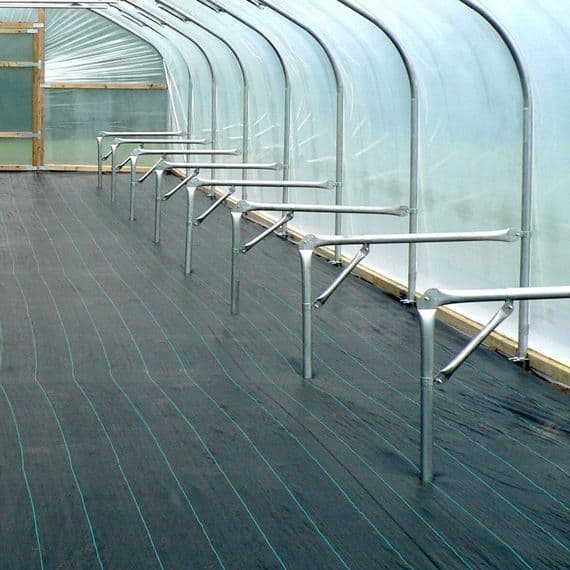 Commercial  staging for 16' wide polytunnels