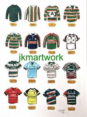 a3 size print of leicester tigers shirts