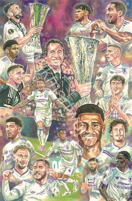 AVFC  EUROPA LEAGUE WINNERS  Print A3 Size